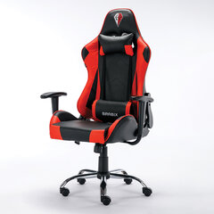 Кресло компьютерное BRABIX &laquo;Hunter GM-130&raquo;, две подушки, экокожа, черное/<wbr/>красное, 532797