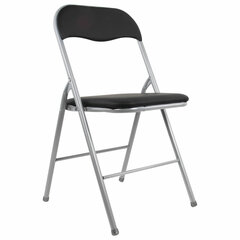 Стул складной BRABIX &laquo;Golf CF-007&raquo;, серебристый каркас, кожзам чёрный, 532891
