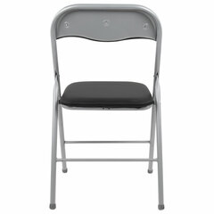 Стул складной BRABIX &laquo;Golf CF-007&raquo;, серебристый каркас, кожзам чёрный, 532891