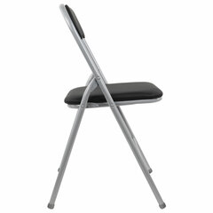 Стул складной BRABIX &laquo;Golf CF-007&raquo;, серебристый каркас, кожзам чёрный, 532891