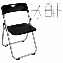 Стул складной BRABIX &laquo;Golf Lite CF-017&raquo;, серебристый каркас, пластик чёрный, 532895