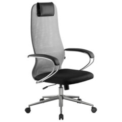 Кресло офисное BRABIX PREMIUM &laquo;Ultimate EX-800&raquo; хром, плотная двойная сетка Х2, черное/<wbr/>серое, 532912