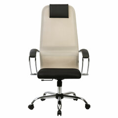 Кресло офисное BRABIX PREMIUM &laquo;Ultimate EX-800&raquo; хром, плотная двойная сетка Х2, черное/<wbr/>бежевое, 532913