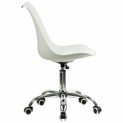 Кресло стул BRABIX &laquo;Eames MG-310 CH&raquo;, хром, пластик белый, экокожа белая, 532923