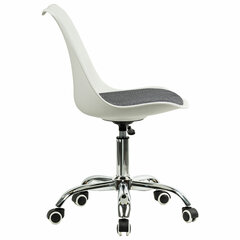 Кресло стул BRABIX &laquo;Eames MG-310 CH&raquo;, хром, пластик белый, ткань серая, 532924