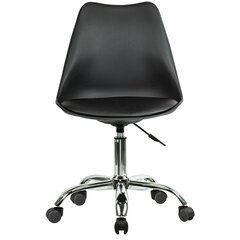 Кресло стул BRABIX &laquo;Eames MG-310 CH&raquo;, хром, пластик черный, экокожа черная, 532925