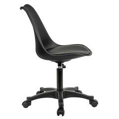 Кресло стул BRABIX &laquo;Eames MG-310 PL&raquo;, пластик черный, экокожа черная, 532927