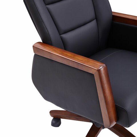 Кресло HAWASAN (ХАВАСАН) "Overlord EX-770", мультиблок, дерево, натуральная кожа, черное, 532934 - фото 9