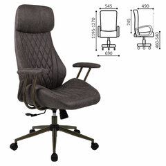 Кресло BRABIX PREMIUM &laquo;Dakota EX-572&raquo;, синхромеханизм, искусственная замша, темно-серый, 532943