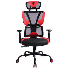 Кресло BRABIX PREMIUM &laquo;Toxin GM-520&raquo;, синхромеханизм, экокожа/<wbr/>сетка/<wbr/>ткань, черное/<wbr/>красное, 532950