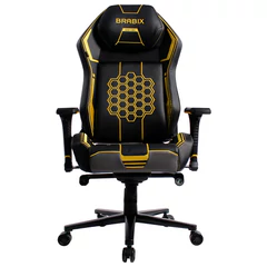 Кресло BRABIX PREMIUM &laquo;Tanos GM-180&raquo;, мультиблок, 4D подлокотники, литой поролон, черное/<wbr/>желтое, 532953