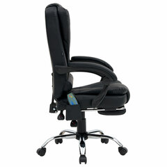 Кресло офисное CROMEX (КРОМЕКС) &laquo;Lounge MS-007&raquo;, подножка, 6 массажных модулей, экокожа, черное, 532960