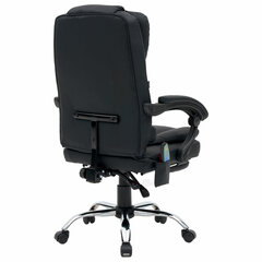 Кресло офисное CROMEX (КРОМЕКС) &laquo;Lounge MS-007&raquo;, подножка, 6 массажных модулей, экокожа, черное, 532960