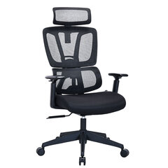 Кресло BRABIX PREMIUM &laquo;Veyron ER-703&raquo;, адаптивный механизм, регулируемый подголовник, сетка/<wbr/>ткань, черное, 532966