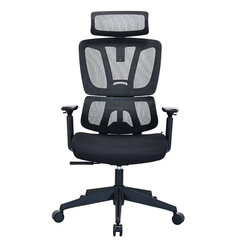 Кресло BRABIX PREMIUM &laquo;Veyron ER-703&raquo;, адаптивный механизм, регулируемый подголовник, сетка/<wbr/>ткань, черное, 532966