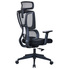 Кресло BRABIX PREMIUM &laquo;Veyron ER-703&raquo;, адаптивный механизм, регулируемый подголовник, сетка/<wbr/>ткань, черное, 532966