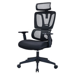 Кресло BRABIX PREMIUM &laquo;Veyron ER-703&raquo;, адаптивный механизм, регулируемый подголовник, сетка/<wbr/>ткань, черное, 532966