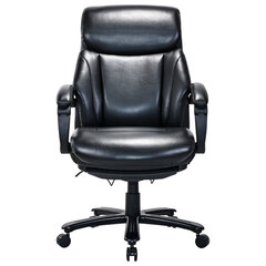 Кресло HAWASAN (ХАВАСАН) &laquo;Voyager HD-010&raquo;, НАГРУЗКА до 180 кг, подножка, экокожа, черное, 532971