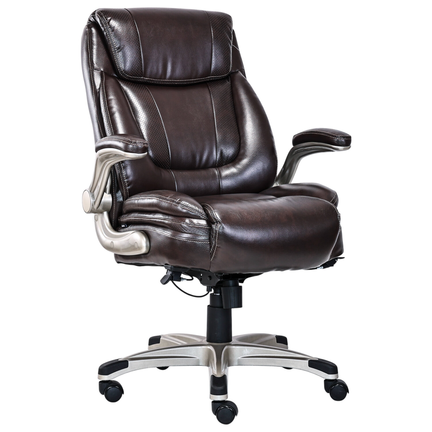 Кресло HAWASAN (ХАВАСАН) "Cruise EX-565", откидные подлокотники, рециклированная кожа, коричневое, 532973