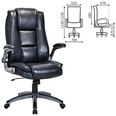 Кресло BRABIX PREMIUM &laquo;Paradigm EX-556&raquo;, пружинный блок, рециклированная кожа, черное, 532976