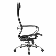 Кресло офисное МЕТТА &laquo;К-12&raquo;, хром, ткань-сетка, сиденье и спинка регулируемые, черное