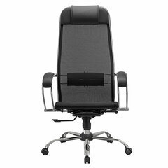 Кресло офисное МЕТТА &laquo;К-12&raquo;, хром, ткань-сетка, сиденье и спинка регулируемые, черное