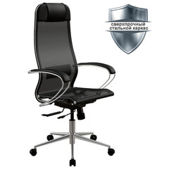 Кресло МЕТТА &laquo;ErgoLife&raquo; 10 B1-104K, хром, синхромеханизм, прочная сетка, черное