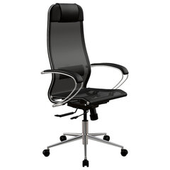 Кресло МЕТТА "ErgoLife" 10 B1-104K, хром, синхромеханизм, прочная сетка, черное