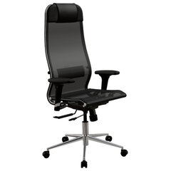 Кресло МЕТТА "ErgoLife" 10 B1-104D, хром, синхромеханизм, 2D-подлокотники, прочная сетка, черное