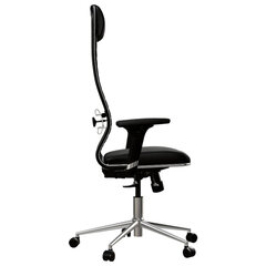 Кресло МЕТТА &laquo;ErgoLife&raquo; 10 B1-117D, хром, синхромеханизм, 2D-подлокотники, экокожа, черное