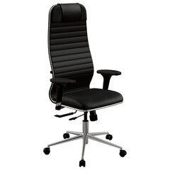 Кресло МЕТТА "ErgoLife" 10 B1-117D, хром, синхромеханизм, 2D-подлокотники, экокожа, черное