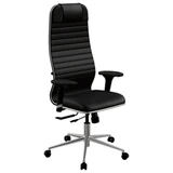 Кресло МЕТТА "ErgoLife" 10 B1-117D, хром, синхромеханизм, 2D-подлокотники, экокожа, черное