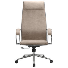 Кресло офисное МЕТТА &laquo;L1m 42&raquo;, хром, сиденье и спинка мягкие, велюр, бежевое