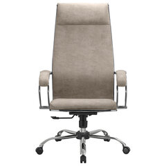 Кресло офисное МЕТТА &laquo;L1m 42&raquo;, хром, сиденье и спинка мягкие, велюр, бежевое