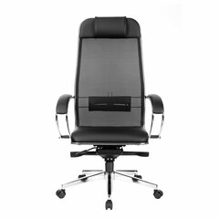 Кресло офисное МЕТТА &laquo;ErgoLife&raquo; Comfort, хром, сиденье мягкое, ткань-сетка/<wbr/>экокожа, черное