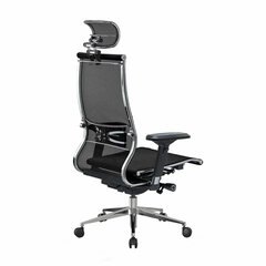 Кресло офисное МЕТТА &laquo;SAMURAI&raquo; S-3, с подголовником, сверхпрочная ткань-сетка, черное