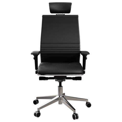 Кресло офисное МЕТТА "SAMURAI" KL-3, с подголовником, экокожа, черное - фото 5