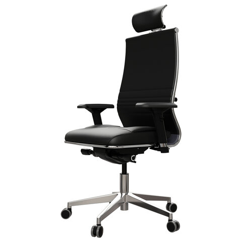 Кресло офисное МЕТТА "SAMURAI" KL-3, с подголовником, экокожа, черное - фото 8