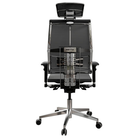 Кресло МЕТТА "YOGA" Y 4DF B2-5D, адаптивная спинка, 3D-подголовник, сверхпрочная сетка, черное - фото 5