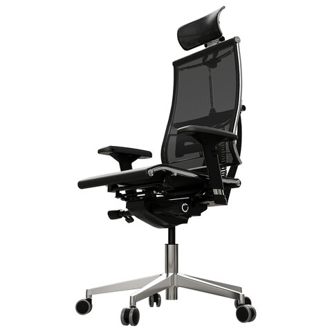 Кресло МЕТТА "YOGA" Y 4DF B2-5D, адаптивная спинка, 3D-подголовник, сверхпрочная сетка, черное - фото 8