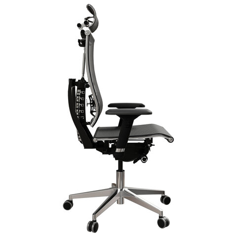 Кресло МЕТТА "YOGA" Y 4DF B2-5D, адаптивная спинка, 3D-подголовник, сверхпрочная сетка, черное - фото 4