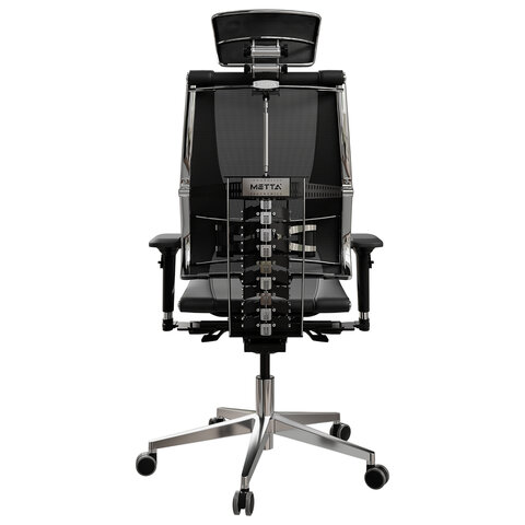 Кресло МЕТТА "YOGA" Y 4DT B2-14D, адаптивная спинка, 3D-подголовник, сверхпрочная сетка, черное - фото 5
