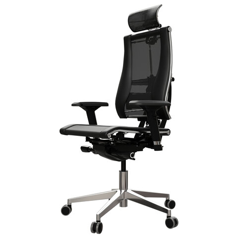 Кресло МЕТТА "YOGA" Y 4DT B2-14D, адаптивная спинка, 3D-подголовник, сверхпрочная сетка, черное - фото 7