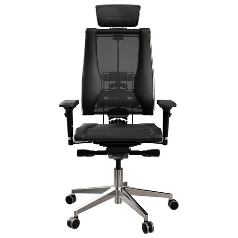 Кресло МЕТТА "YOGA" Y 4DT B2-14D, адаптивная спинка, 3D-подголовник, сверхпрочная сетка, черное - фото 3