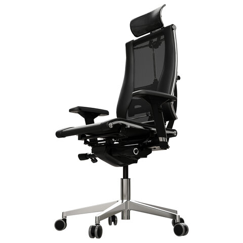 Кресло МЕТТА "YOGA" Y 4DT B2-14D, адаптивная спинка, 3D-подголовник, сверхпрочная сетка, черное - фото 8