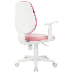 Кресло детское BRABIX &laquo;Fancy MG-201W&raquo;, с подлокотниками, пластик белый, ткань вельветовая, розовое, 533009