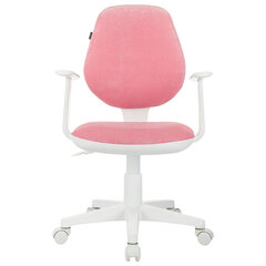 Кресло детское BRABIX &laquo;Fancy MG-201W&raquo;, с подлокотниками, пластик белый, ткань вельветовая, розовое, 533009