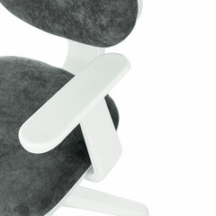 Кресло детское BRABIX &laquo;Fancy MG-201W&raquo;, с подлокотниками, пластик белый, велюр, серое, 533010