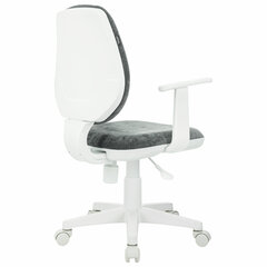 Кресло детское BRABIX &laquo;Fancy MG-201W&raquo;, с подлокотниками, пластик белый, велюр, серое, 533010