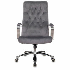 Кресло офисное T-9928SL, усиленное, НАГРУЗКА до 200 кг, хром, ткань, серое